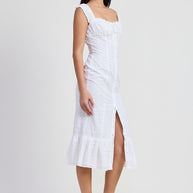 SQAURE NECK MIDI CAP SLEEVE DRESS-Emory Park-[option4]-[option5]-[option6]-[option7]-[option8]-Shop-Boutique-Clothing-for-Women-Online