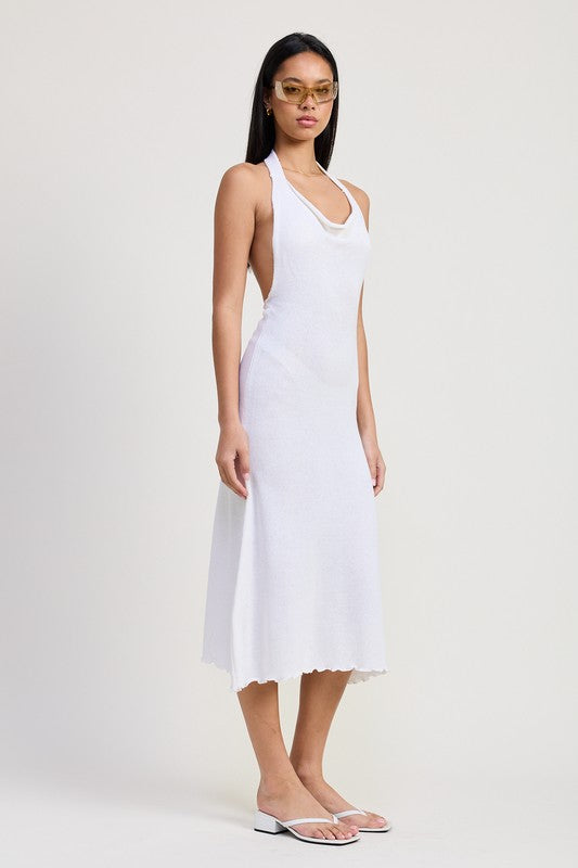 COWN NECK MIDI OPEN BACK DRESS-Emory Park-[option4]-[option5]-[option6]-[option7]-[option8]-Shop-Boutique-Clothing-for-Women-Online