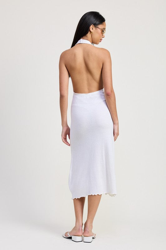 COWN NECK MIDI OPEN BACK DRESS-Emory Park-[option4]-[option5]-[option6]-[option7]-[option8]-Shop-Boutique-Clothing-for-Women-Online
