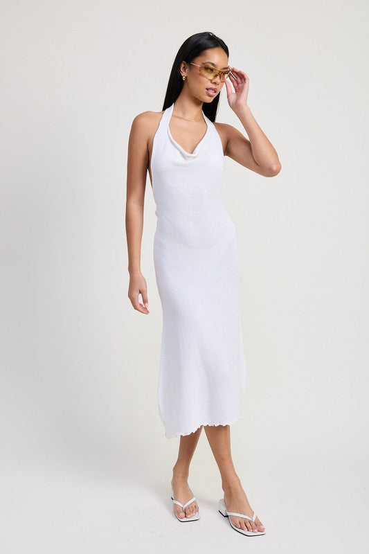 COWN NECK MIDI OPEN BACK DRESS-Emory Park-[option4]-[option5]-[option6]-[option7]-[option8]-Shop-Boutique-Clothing-for-Women-Online