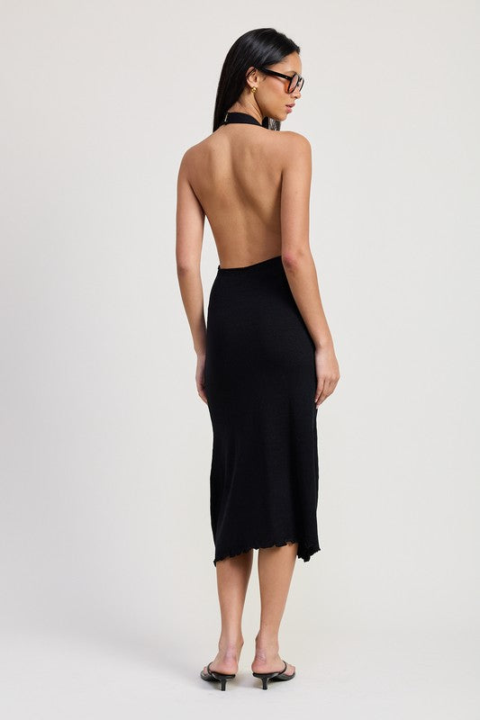 COWN NECK MIDI OPEN BACK DRESS-Emory Park-[option4]-[option5]-[option6]-[option7]-[option8]-Shop-Boutique-Clothing-for-Women-Online