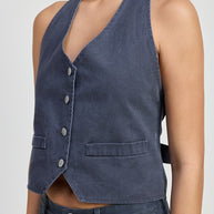 BUTTON UP HALTER NECK TOP-Emory Park-[option4]-[option5]-[option6]-[option7]-[option8]-Shop-Boutique-Clothing-for-Women-Online