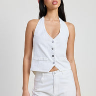 BUTTON UP HALTER NECK TOP-Emory Park-[option4]-[option5]-[option6]-[option7]-[option8]-Shop-Boutique-Clothing-for-Women-Online