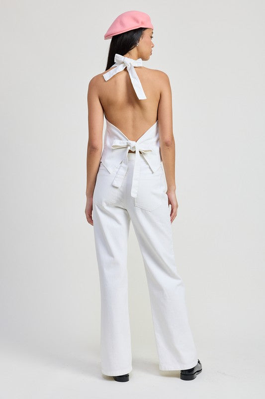 BUTTON UP HALTER NECK TOP-Emory Park-[option4]-[option5]-[option6]-[option7]-[option8]-Shop-Boutique-Clothing-for-Women-Online