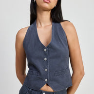 BUTTON UP HALTER NECK TOP-Emory Park-[option4]-[option5]-[option6]-[option7]-[option8]-Shop-Boutique-Clothing-for-Women-Online