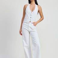 BUTTON UP HALTER NECK TOP-Emory Park-[option4]-[option5]-[option6]-[option7]-[option8]-Shop-Boutique-Clothing-for-Women-Online