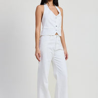 BUTTON UP HALTER NECK TOP-Emory Park-[option4]-[option5]-[option6]-[option7]-[option8]-Shop-Boutique-Clothing-for-Women-Online