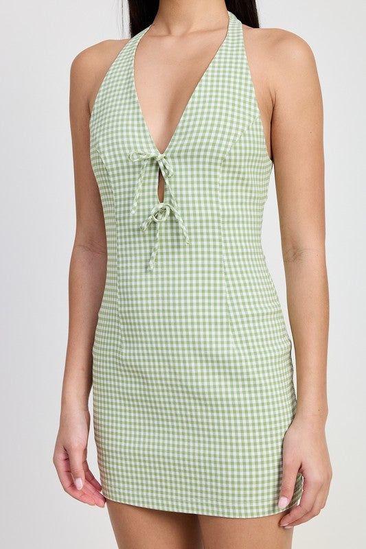 GINGHAM HALTER MINI DRESS-Emory Park-[option4]-[option5]-[option6]-[option7]-[option8]-Shop-Boutique-Clothing-for-Women-Online