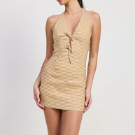 GINGHAM HALTER MINI DRESS-Emory Park-[option4]-[option5]-[option6]-[option7]-[option8]-Shop-Boutique-Clothing-for-Women-Online