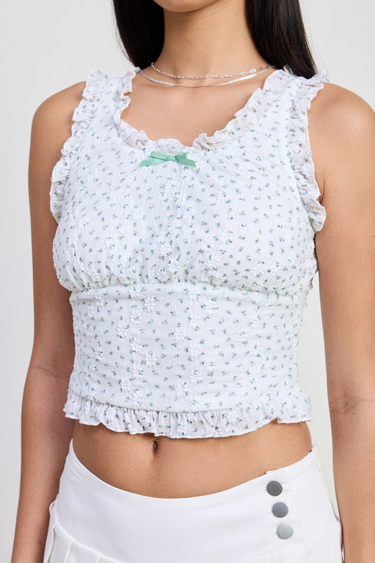 LACE RUFFLE EDGE TOP-Emory Park-[option4]-[option5]-[option6]-[option7]-[option8]-Shop-Boutique-Clothing-for-Women-Online