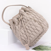 Nylon Quilted Puffer Convertible Bucket Bag-LA Jewelry Plaza-[option4]-[option5]-[option6]-[option7]-[option8]-Shop-Boutique-Clothing-for-Women-Online