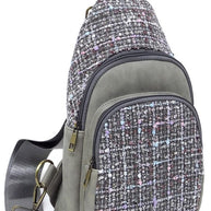 Tweed Sling Bag Backpack-Fashion World-[option4]-[option5]-[option6]-[option7]-[option8]-Shop-Boutique-Clothing-for-Women-Online