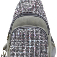 Tweed Sling Bag Backpack-Fashion World-[option4]-[option5]-[option6]-[option7]-[option8]-Shop-Boutique-Clothing-for-Women-Online