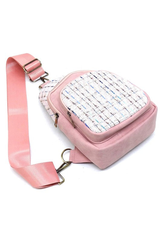 Tweed Sling Bag Backpack-Fashion World-[option4]-[option5]-[option6]-[option7]-[option8]-Shop-Boutique-Clothing-for-Women-Online