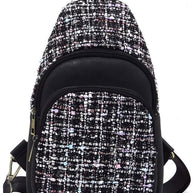 Tweed Sling Bag Backpack-Fashion World-[option4]-[option5]-[option6]-[option7]-[option8]-Shop-Boutique-Clothing-for-Women-Online