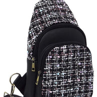 Tweed Sling Bag Backpack-Fashion World-[option4]-[option5]-[option6]-[option7]-[option8]-Shop-Boutique-Clothing-for-Women-Online