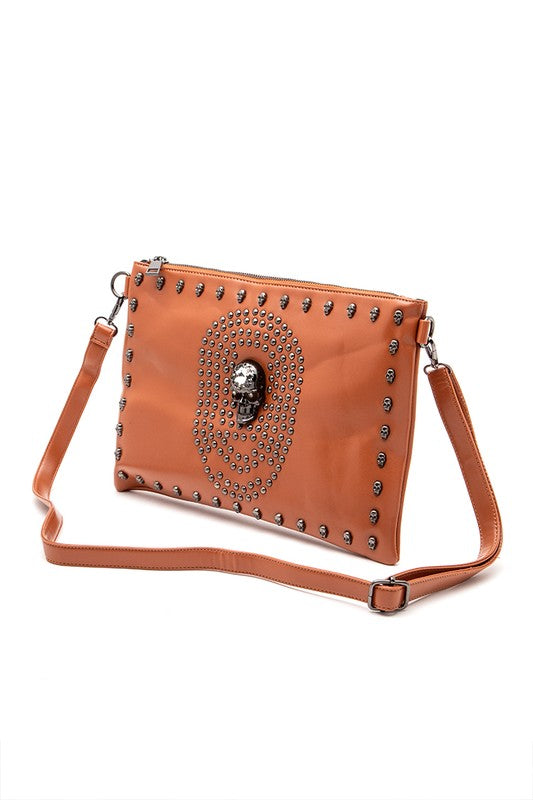 Skull Mix Studs Biker Crossbody Clutch Swing Bag-LA Jewelry Plaza-[option4]-[option5]-[option6]-[option7]-[option8]-Shop-Boutique-Clothing-for-Women-Online
