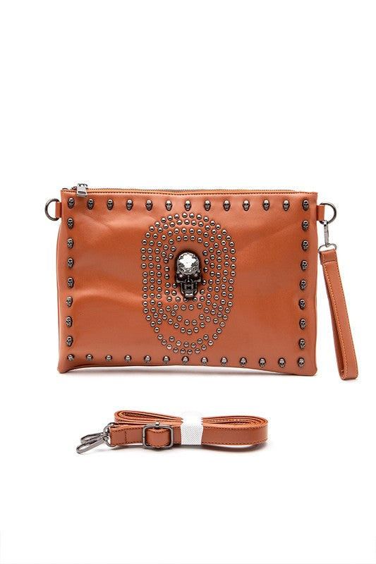 Skull Mix Studs Biker Crossbody Clutch Swing Bag-LA Jewelry Plaza-[option4]-[option5]-[option6]-[option7]-[option8]-Shop-Boutique-Clothing-for-Women-Online