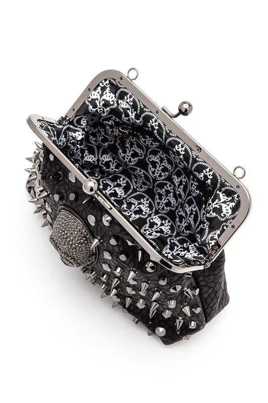 Skull Studded Convertible Shoulder Bag-LA Jewelry Plaza-[option4]-[option5]-[option6]-[option7]-[option8]-Shop-Boutique-Clothing-for-Women-Online