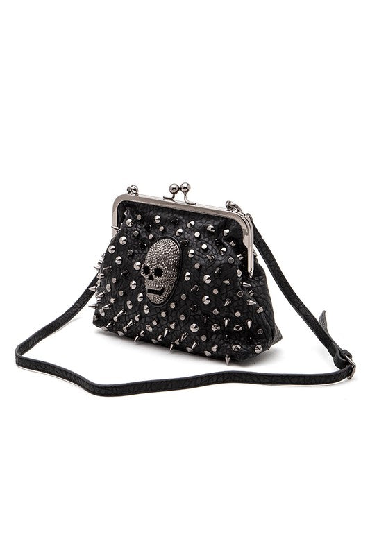 Skull Studded Convertible Shoulder Bag-LA Jewelry Plaza-[option4]-[option5]-[option6]-[option7]-[option8]-Shop-Boutique-Clothing-for-Women-Online