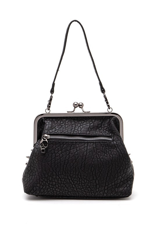 Skull Studded Convertible Shoulder Bag-LA Jewelry Plaza-[option4]-[option5]-[option6]-[option7]-[option8]-Shop-Boutique-Clothing-for-Women-Online