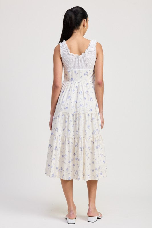 MIXED MEDIA EYELET PEEKABOO MIDI DRESS-Emory Park-[option4]-[option5]-[option6]-[option7]-[option8]-Shop-Boutique-Clothing-for-Women-Online