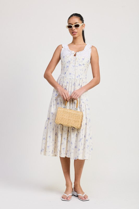 MIXED MEDIA EYELET PEEKABOO MIDI DRESS-Emory Park-[option4]-[option5]-[option6]-[option7]-[option8]-Shop-Boutique-Clothing-for-Women-Online