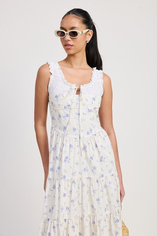 MIXED MEDIA EYELET PEEKABOO MIDI DRESS-Emory Park-[option4]-[option5]-[option6]-[option7]-[option8]-Shop-Boutique-Clothing-for-Women-Online