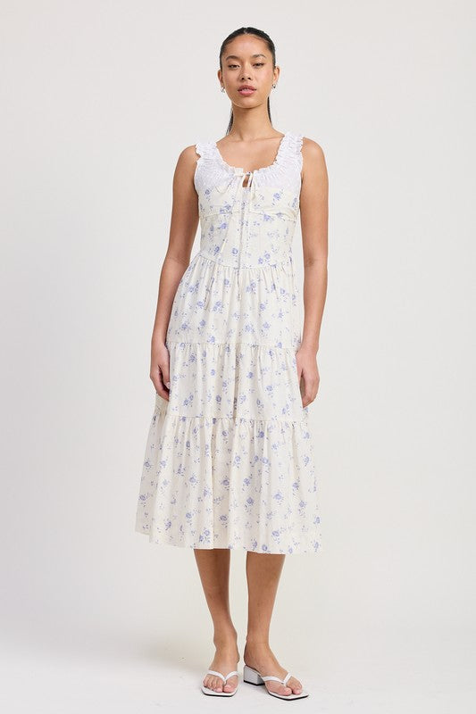 MIXED MEDIA EYELET PEEKABOO MIDI DRESS-Emory Park-[option4]-[option5]-[option6]-[option7]-[option8]-Shop-Boutique-Clothing-for-Women-Online