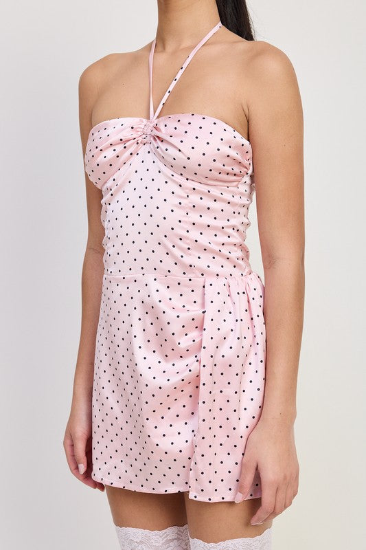 MINI HALTER POLKA DOT DRESS-Emory Park-[option4]-[option5]-[option6]-[option7]-[option8]-Shop-Boutique-Clothing-for-Women-Online