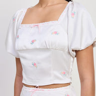 SQAURE NECK BUBBLE CAP SLEEVE TOP-Emory Park-[option4]-[option5]-[option6]-[option7]-[option8]-Shop-Boutique-Clothing-for-Women-Online