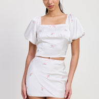 SQAURE NECK BUBBLE CAP SLEEVE TOP-Emory Park-[option4]-[option5]-[option6]-[option7]-[option8]-Shop-Boutique-Clothing-for-Women-Online