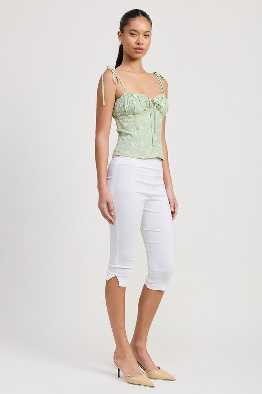 BUSTIER TOP WITH SHOULDER TIES-Emory Park-[option4]-[option5]-[option6]-[option7]-[option8]-Shop-Boutique-Clothing-for-Women-Online