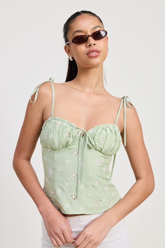 BUSTIER TOP WITH SHOULDER TIES-Emory Park-[option4]-[option5]-[option6]-[option7]-[option8]-Shop-Boutique-Clothing-for-Women-Online