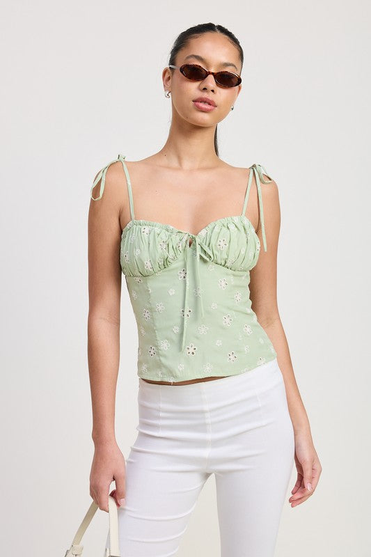 BUSTIER TOP WITH SHOULDER TIES-Emory Park-[option4]-[option5]-[option6]-[option7]-[option8]-Shop-Boutique-Clothing-for-Women-Online