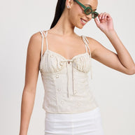 BUSTIER TOP WITH SHOULDER TIES-Emory Park-[option4]-[option5]-[option6]-[option7]-[option8]-Shop-Boutique-Clothing-for-Women-Online