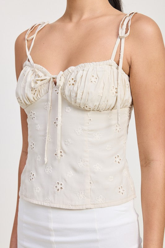 BUSTIER TOP WITH SHOULDER TIES-Emory Park-[option4]-[option5]-[option6]-[option7]-[option8]-Shop-Boutique-Clothing-for-Women-Online