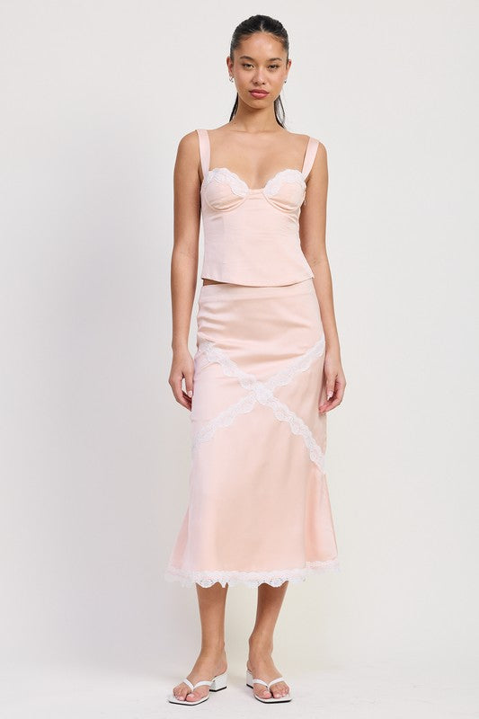 MID SATIN SKIRT WITH LACE DETAIL-Emory Park-BLUSH-S-[option4]-[option5]-[option6]-[option7]-[option8]-Shop-Boutique-Clothing-for-Women-Online