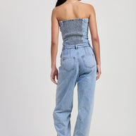 STRAPLESS DENIM JUMPSUIT-Emory Park-[option4]-[option5]-[option6]-[option7]-[option8]-Shop-Boutique-Clothing-for-Women-Online