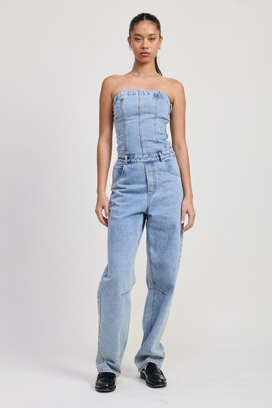 STRAPLESS DENIM JUMPSUIT-Emory Park-[option4]-[option5]-[option6]-[option7]-[option8]-Shop-Boutique-Clothing-for-Women-Online