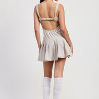 PLEATED MINI DRESS WITH BACK TIES-Emory Park-[option4]-[option5]-[option6]-[option7]-[option8]-Shop-Boutique-Clothing-for-Women-Online