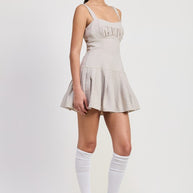 PLEATED MINI DRESS WITH BACK TIES-Emory Park-[option4]-[option5]-[option6]-[option7]-[option8]-Shop-Boutique-Clothing-for-Women-Online