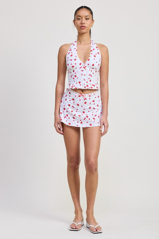 POPLIN PRINT MINI SKIRT WITH RIBBON TRIM-Emory Park-[option4]-[option5]-[option6]-[option7]-[option8]-Shop-Boutique-Clothing-for-Women-Online