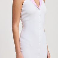 CONTRAST COLLAR RIBBED MINI HALTER DRESS-Emory Park-[option4]-[option5]-[option6]-[option7]-[option8]-Shop-Boutique-Clothing-for-Women-Online