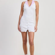 CONTRAST COLLAR RIBBED MINI HALTER DRESS-Emory Park-[option4]-[option5]-[option6]-[option7]-[option8]-Shop-Boutique-Clothing-for-Women-Online