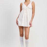 MINI FLORAL BABYDOLL PUFF STRAPS DRESS-Emory Park-[option4]-[option5]-[option6]-[option7]-[option8]-Shop-Boutique-Clothing-for-Women-Online