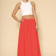High Waist Pleated Skirt-Miss Sparkling-Red-S-[option4]-[option5]-[option6]-[option7]-[option8]-Shop-Boutique-Clothing-for-Women-Online
