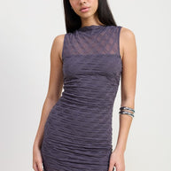 RUCHED HIGH NECK MINI DRESS-Emory Park-[option4]-[option5]-[option6]-[option7]-[option8]-Shop-Boutique-Clothing-for-Women-Online