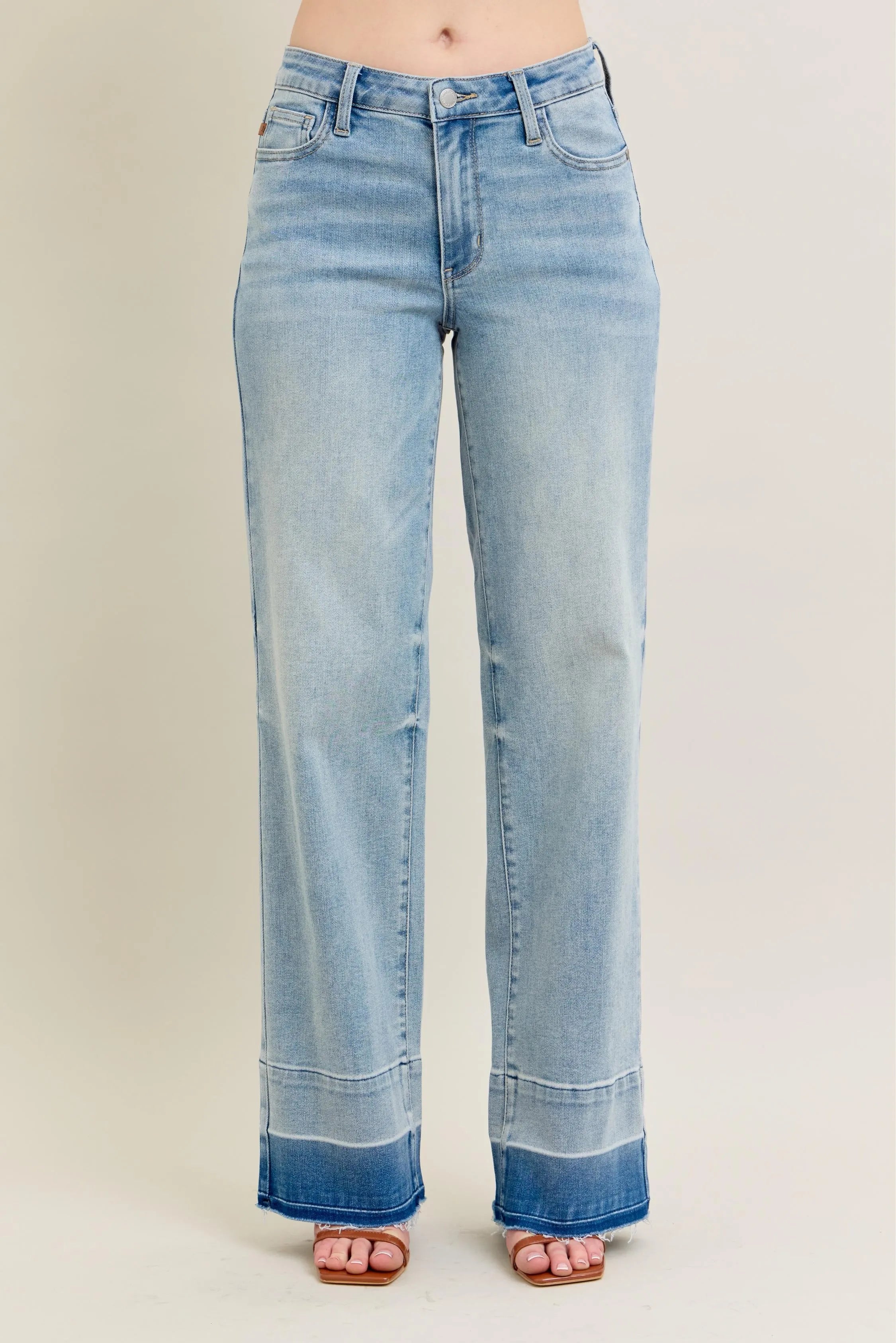 Judy Blue Release Hem Wide Leg Jeans-Trendsi-[option4]-[option5]-[option6]-[option7]-[option8]-Shop-Boutique-Clothing-for-Women-Online