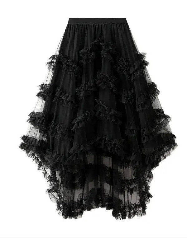 Ruffle tiered skirt-Miss Sparkling-Black-S-[option4]-[option5]-[option6]-[option7]-[option8]-Shop-Boutique-Clothing-for-Women-Online